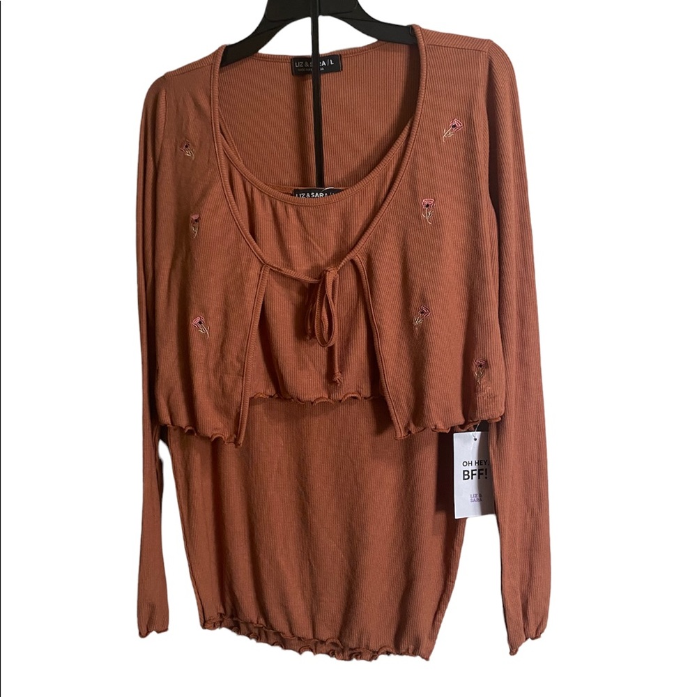 LIZ & SARA Tan Floral 3 Piece Set NWT